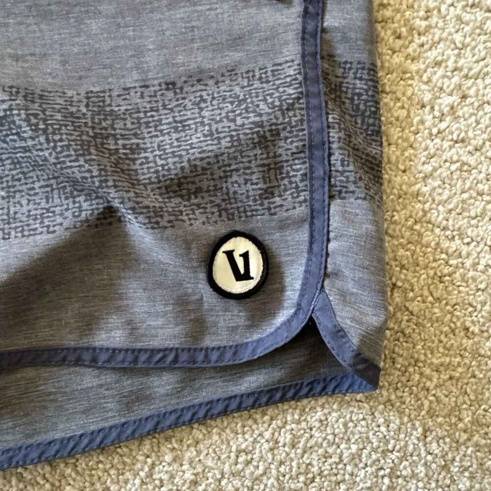 Vuori Men's Gray Polka Dot Board Shorts Size 32 Drawstring Waist Swim